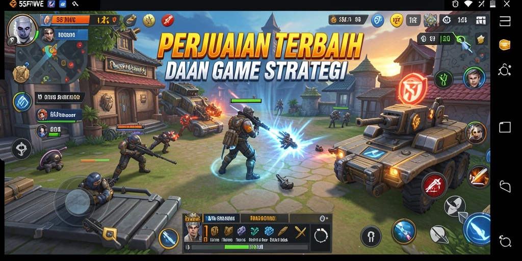 Tangkapan layar menunjukkan aksi strategis dalam 55FIVE.