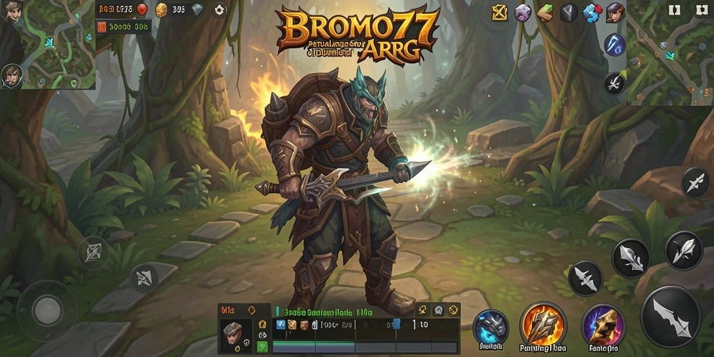 Tampilan gameplay BROMO77 dengan pertarungan seru di dunia ARPG.