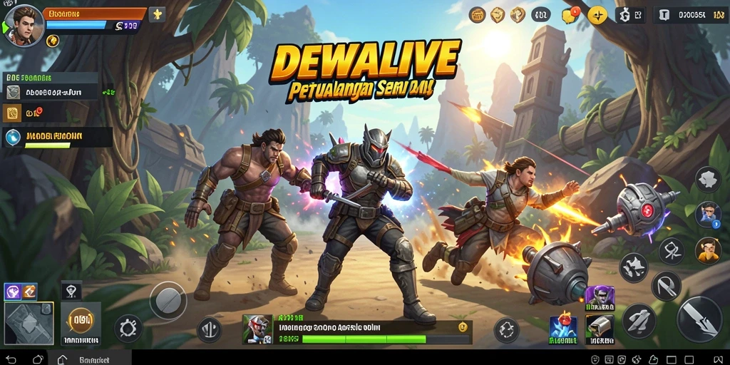 Tampilan gameplay seru dalam DEWALIVE dengan petualangan menantang.