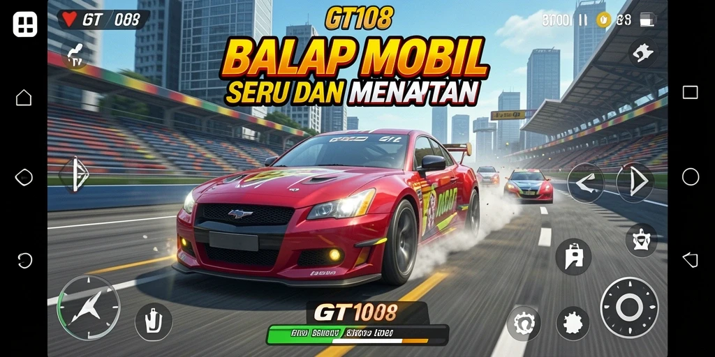 Tampilan menegangkan dalam balapan GT108 yang penuh aksi.
