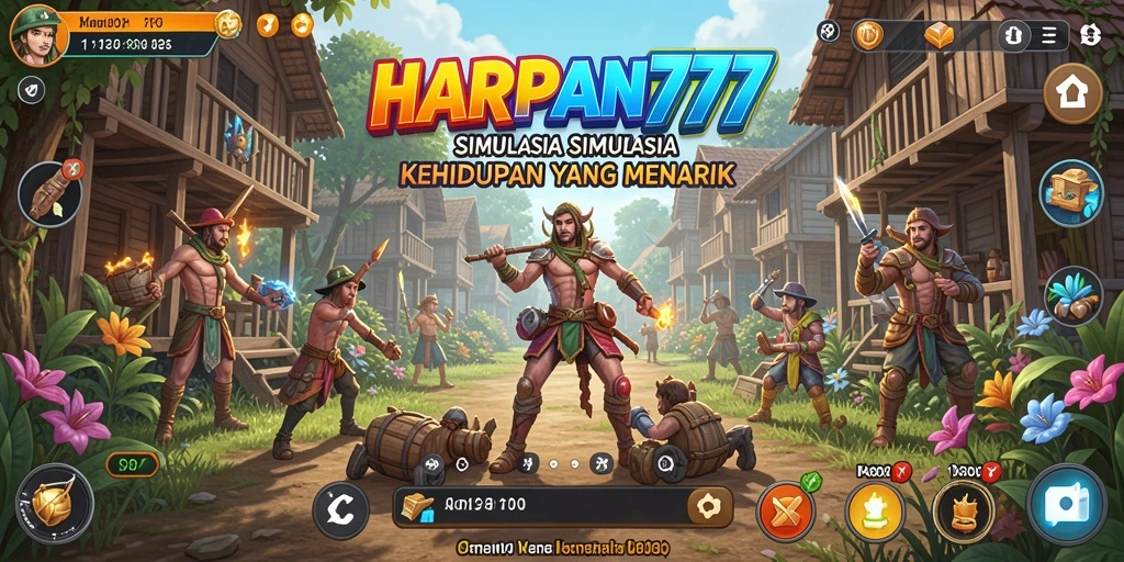 Tampilan gameplay <strong>HARAPAN777</strong> yang menampilkan aktivitas sehari-hari yang seru.