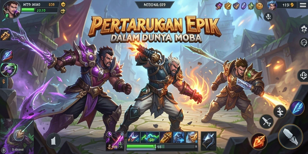 Screenshot utama HIT9 menampilkan aksi mendebarkan dalam permainan MOBA.