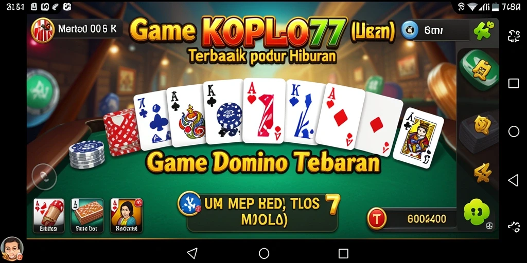Screenshot KOPLO77 menampilkan permainan Domino yang seru dan interaktif.