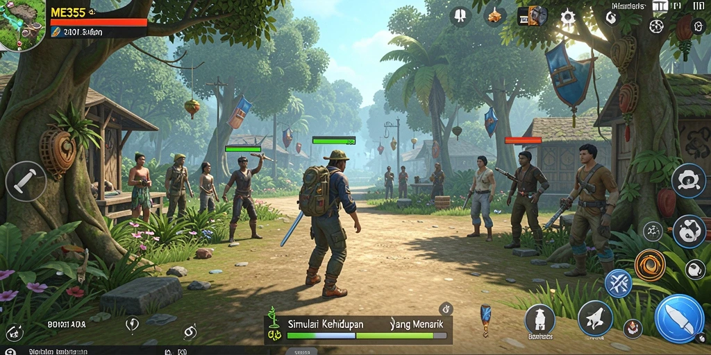 Tampilan screenshot gameplay ME355 menampilkan karakter dalam lingkungan simulasi.