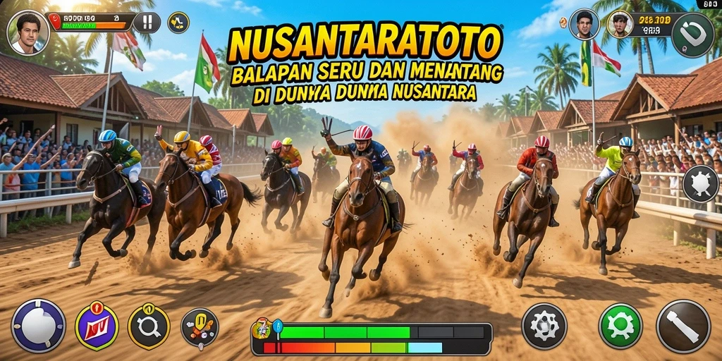 Screenshot gameplay NUSANTARATOTO yang menunjukkan aksi balapan seru.