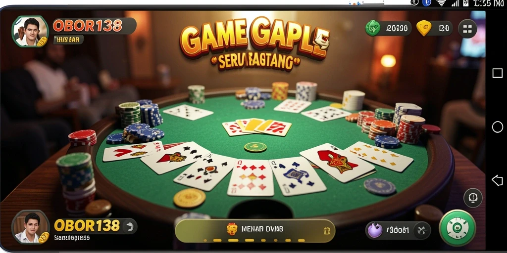Gameplay seru OBOR138 yang menampilkan duel Gaple.
