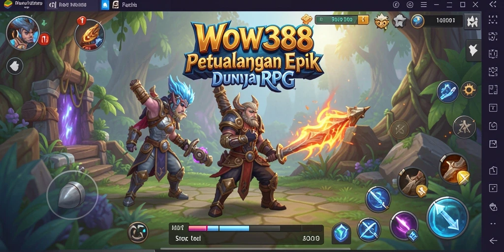 Tampilan aksi seru di dalam game RPG WOW388.